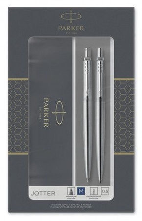 Parker Набор подарочный Jotter Stainless Steel CT шар. ручка, 1,0мм + механический карандаш, 0,5мм