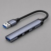 USB-хаб USB-A 3.0 + 2xUSB-A 2.0 + USB-C, серый, Deppa для бизнеса