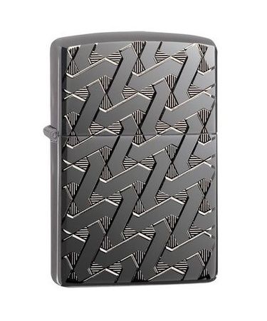 Зажигалка Zippo Armor™, покрытие High Polish Black Ice®, латунь/сталь, чёрная, глянцевая