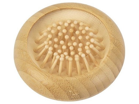Расческа с зеркалом из бамбука "Daisy", натуральный с логотипом компании. Цена 390 ₽. Артикул AROA949511