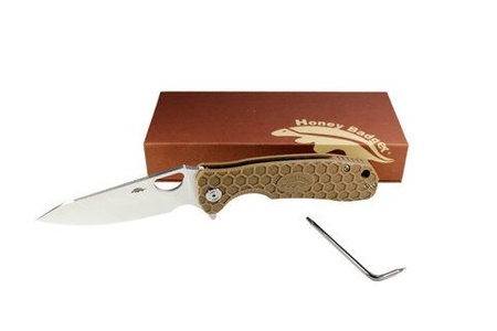 Нож Honey Badger Leaf L, D2, песочная рукоять
