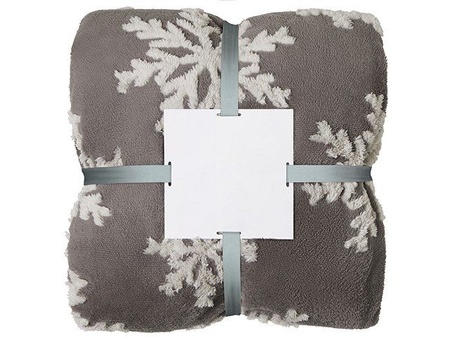 Плед Snowflake новогодний с логотипом компании. Цена 2 390 ₽. Артикул AROA836530