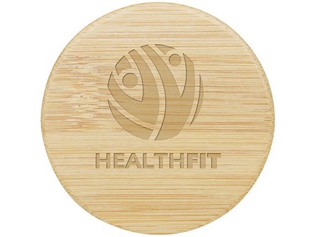 Бамбуковое зеркало Lustre - Натуральный с логотипом компании. Цена 332 ₽. Артикул AROA12633406