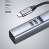 USB-хаб 7 в 1 USB-C - USB-A3.0 + 2хUSB-C + USB-C PD100Вт + HDMI + SD + microSD, серый, Deppa для бизнеса