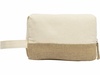 Косметичка "Jute" с ручкой из хлопка и джута, натуральный для бизнеса