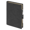 Ежедневник-портфолио Клип (Clip NEO) недатированный в подарочной коробке, черный (в комплекте ручка Tesoro серебро)