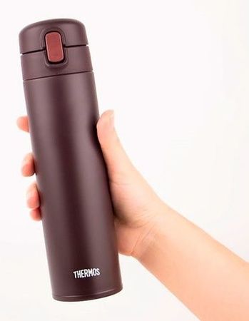 Термокружка Thermos FJM-450 BW (0,45 литра) с трубочкой, коричневая