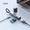 USB-хаб 7 в 1 USB-C - USB-A3.0 + 2хUSB-C + USB-C PD100Вт + HDMI + SD + microSD, серый, Deppa для бизнеса