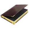 Ежедневник полудатированный Classic Pristine Gold А5, темно-коричневый с золотом, с металлическими уголками, в твердой обложке с поролоном для бизнеса