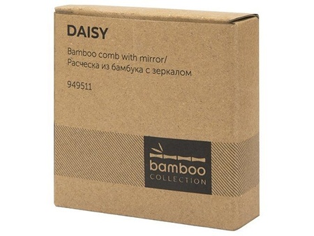 Расческа с зеркалом из бамбука "Daisy", натуральный с логотипом компании. Цена 390 ₽. Артикул AROA949511