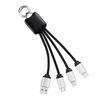 Кабель - брелок Plug с подсветкой гравировки, черный для бизнеса