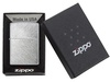 Зажигалка ZIPPO с покрытием Herringbone Sweep, латунь/сталь, серебристая, матовая, 38x13x57 мм для бизнеса