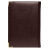 Ежедневник полудатированный Classic Pristine Gold А5, темно-коричневый с золотом, с металлическими уголками, в твердой обложке с поролоном для бизнеса