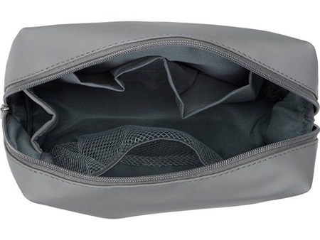 Косметичка из искусственной кожи "Sofit", серый с логотипом компании. Цена 1 061 ₽. Артикул AROA839527