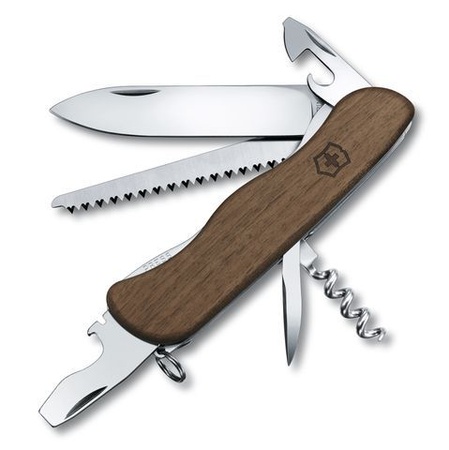 Нож Victorinox Forester, 111 мм, 10 функций, с фиксатором лезвия, деревянная рукоять